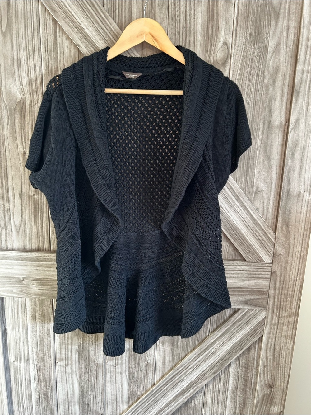 Black Knit Peplum Cardigan - Size 2XL (Fitted)